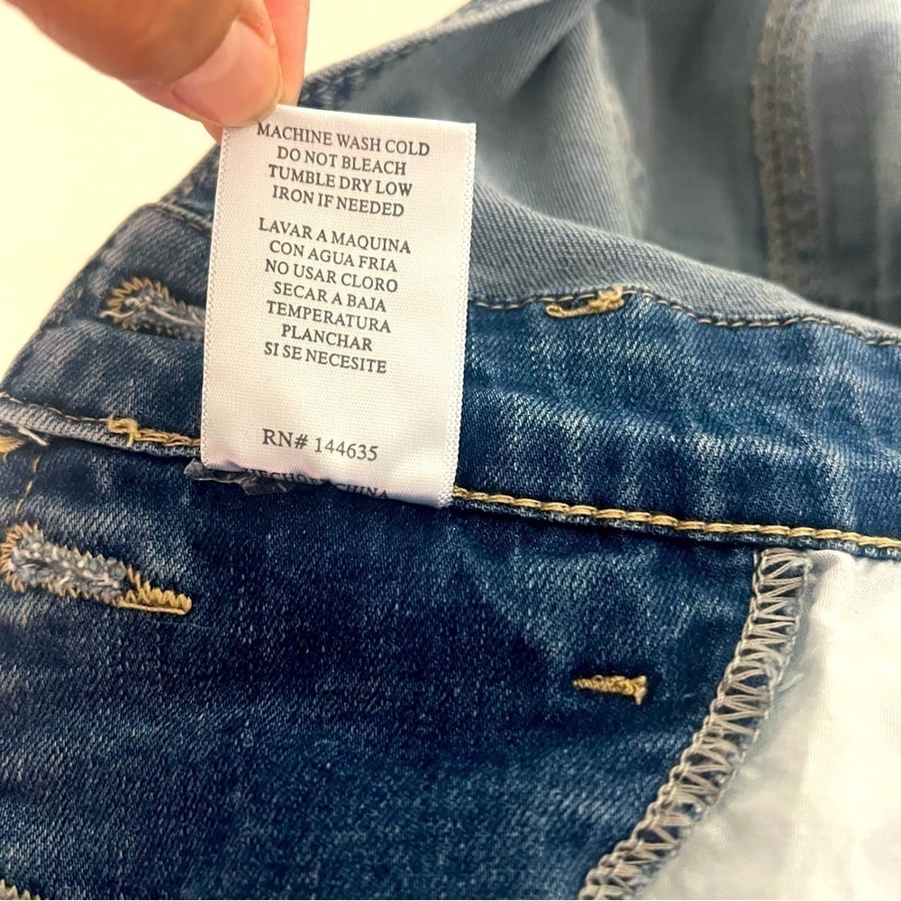KanCan Women’s Small Dark Wash Distressed Overall Jeans Size Small Cottagecore - Picture 10 of 10